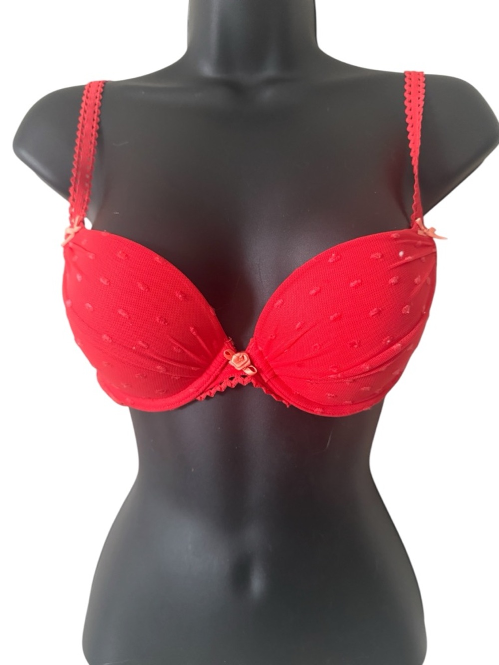 Adore Me Polka Dot Push Up Bra Set 36B Red + Yellow No Size Tags Bundle - Picture 2 of 11